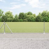 VidaXL Gard din S&acirc;rmă Sudată cu 7 St&acirc;lpi cu Rădăcină 0.4x10 m Oțel Galvanizat