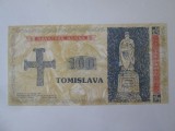 Rara! Croația 100 Tomislava 1990 UNC bancnota propunere/test emisiune 4000 bucati
