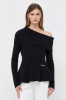 Elisabetta Franchi pulover femei, culoarea negru, călduros, cu guler