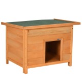 PawHut Cușcă pentru C&acirc;ini Impermeabilă pentru Extern din Lemn de Brad, 82x58x58cm | Aosom Romania
