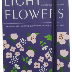 Jurnal Light Flowers,elastic,160 pagini,A7,diverse culori