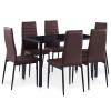 Set mobilier de bucatarie, 7 piese, maro