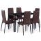 Set mobilier de bucatarie, 7 piese, maro