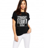 Cumpara ieftin Tricou dama negru - Straight Outta Cluj - XL, THEICONIC