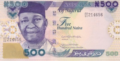 Bancnota Nigeria 500 Naira 2021 - PNew UNC ( vezi descriere ) foto