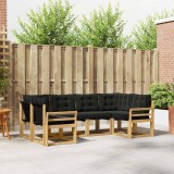 vidaXL Set de canapele de exterior cu pernă 6 pcs Alb și negru 3389814