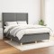 vidaXL Pat box spring cu saltea, gri &icirc;nchis, 140x190 cm, textil 3131906