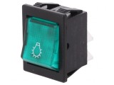 Comutator Rocker DPST ON-OFF 16A/250V Verde Neon