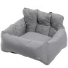 Scaun auto pentru caine/pisica, tip culcus moale, material Oxford, bumbac, cu centuri, gri, 50x54x33 cm, ART