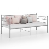 vidaXL Cadru pat canapea, gri, 90x200 cm, metal 324769