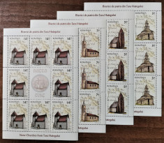 ROMANIA 2012 - Biserici de piatra din Hateg Minicoli de 8 timbre MNH - LP 1959 d foto