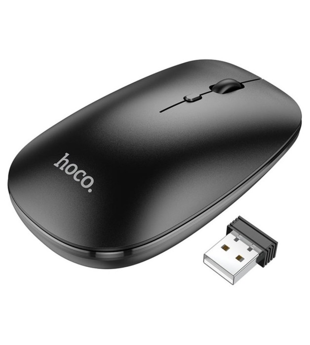Mouse Wireless Dual Mode HOCO GM15, Negru, Bluetooth 5.0, 2.4G, DPI reglabil