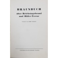 BRAUNBUCH uber Reichstagsbrand und Hitler-Terror - Basel, 1933