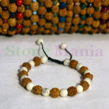 Bratara rudraksha 8mm si howlit 6mm, Stonemania Bijou