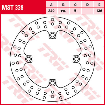 Disc frana spate TRW MST338 - Honda CB - CBF - CMX 500 Rebel - CB 600 F Hornet - CB - CBF - CBR 600 - CBF 1000 - X-ADV 750 foto