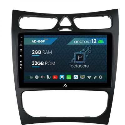 Navigatie Mercedes Benz CLK W209 (2000-2005), Android 12, P-Octacore 2GB RAM + 32GB ROM, 9 Inch - AD-BGP9002+AD-BGRKIT416V2 foto