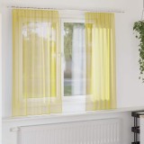 vidaXL Perdele Voile cu buzunare pentru bare 2 buc Galben 4102226