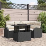 VidaXL Set de canapele pentru grădină 5 pcs Negru 100 x 55 x 73 cm