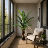 Planta Artificiala Copac Tip Palmier Regal, 180 cm, 10 frunze, Verde, cu Ghiveci