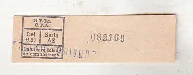 bnk div Romania MTTc CTA - bilet de calatorie - 0.50 lei foto