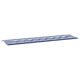 Cumpara ieftin Perna banca de gradina, dungi albastru/alb, 200x50x3 cm, textil