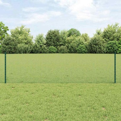 vidaXL &amp;Icirc;ngrădire cu st&amp;acirc;lpi Verde 0.6 x 100 m Oțel foto