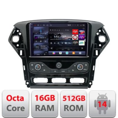 Navigatie Ford Mondeo 2011-2014 Android radio gps internet 8 core QLED 2K 16+512 360 Edotec CarStore Technology foto