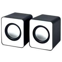 Boxe stereo 2.0 cu conectare usb &amp; jack, putere 2 x 3w, culoare alba