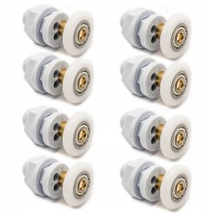 Set 8 role pentru cabina de dus, Aquaparts, Plastic/Alama, Alb