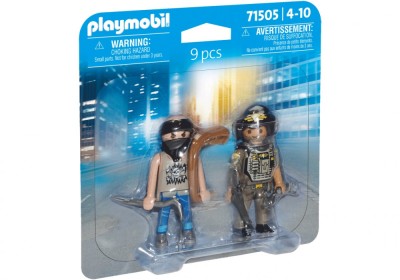 Playmobil-SET 2 FIGURINE POLITIST CU HOT foto