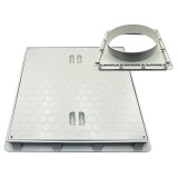 Capac cu rama, manson rotund, polipropilena gri, diametru 300 cm, pentru teava canalizare camin