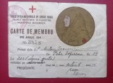 Societatea Nationala de Cruce Rosie Carte de membru cu efigia Reginei Maria