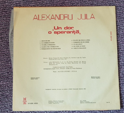 Alexandru Jula, Un dor o speranta, disc vinil foto