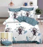 Cumpara ieftin Lenjerie Pat Nancy Sf005, Bumbac, 4 Piese, Fara Elastic, Alb, Albastru, Imprimeu