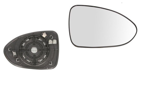 Geam oglinda exterioara cu suport fixare Kia Rio (Ub), 09.2011-12.2016, Dreapta, incalzita; geam convex; cromat