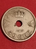 50 ore 1929 Norvegia (Rara, Tiraj = 600.000, valoare ridicata), stare EF [poze]. Discount 10 % pt achizitii totale de mimimum 500 lei., Europa