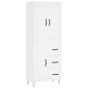 Dulap inalt, alb, 69,5x34x180 cm, lemn compozit