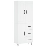 Dulap inalt, alb, 69,5x34x180 cm, lemn compozit