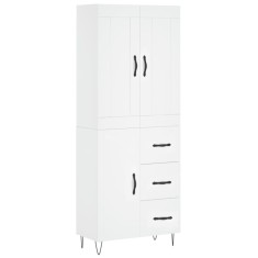 Dulap inalt, alb, 69,5x34x180 cm, lemn compozit
