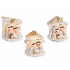 Figurine religioase polirasina multicolora cu led 3xcm 5 x 4,5 x 6 H