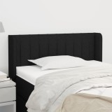 VidaXL Tăblie de pat cu aripioare negru 93x16x78/88 cm textil 3118990