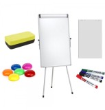 Flipchart magnetic +Plus Office 70x100 cm + hartie flipchart, markere, burete, magneti