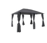 Pavilion CORT Umbrela Cadru Metal Gradina Terasa Curte Evenimente Gri + Pereti Laterali 3x4x2.65M + Livrare GRATUITA !