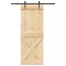 vidaXL Ușă glisantă cu set de feronerie 85x210 cm, lemn masiv de pin 3332786