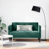 Canapea Loveseat Verde Inchis Catifea 124cm, 2 locuri, Cadru Placaj, Confortabila si Eleganta