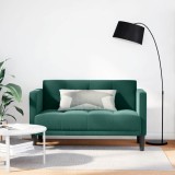 vidaXL Canapea loveseat, verde &icirc;nchis, 111 cm, catifea