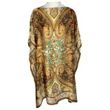 Rochie tip poncho MTF dama, bej/maro, one size