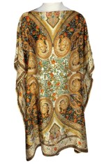 Rochie tip poncho MTF dama, bej/maro, one size
