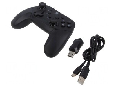 Gamepad neagră USB fără fir 10m 15 butoane 600mAh 8h foto
