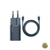 Incarcator Retea Cu Cablu Lightning Baseus Super Si 20W 3A 1 x USB-C Albastru TZCCSUP-B03